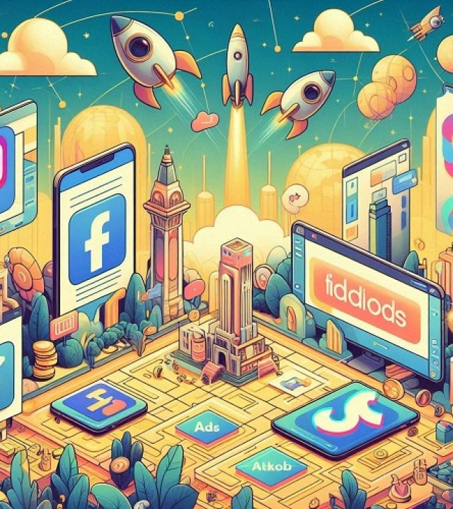 backround ilustrasi tentang ads dengan Google Ads, Instagram Ads, Meta Ads, dan TikTok Ads(1)